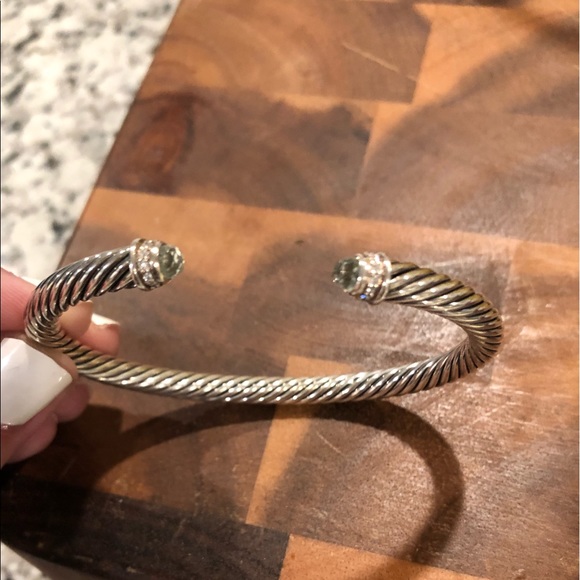 Jewelry - David Yurman Diamond and Peridot 5mm bangle